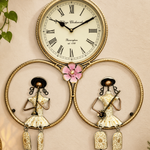 Village Clockworks Musician Doll Wall Clock | Vintage Style Roman Numeral Clock