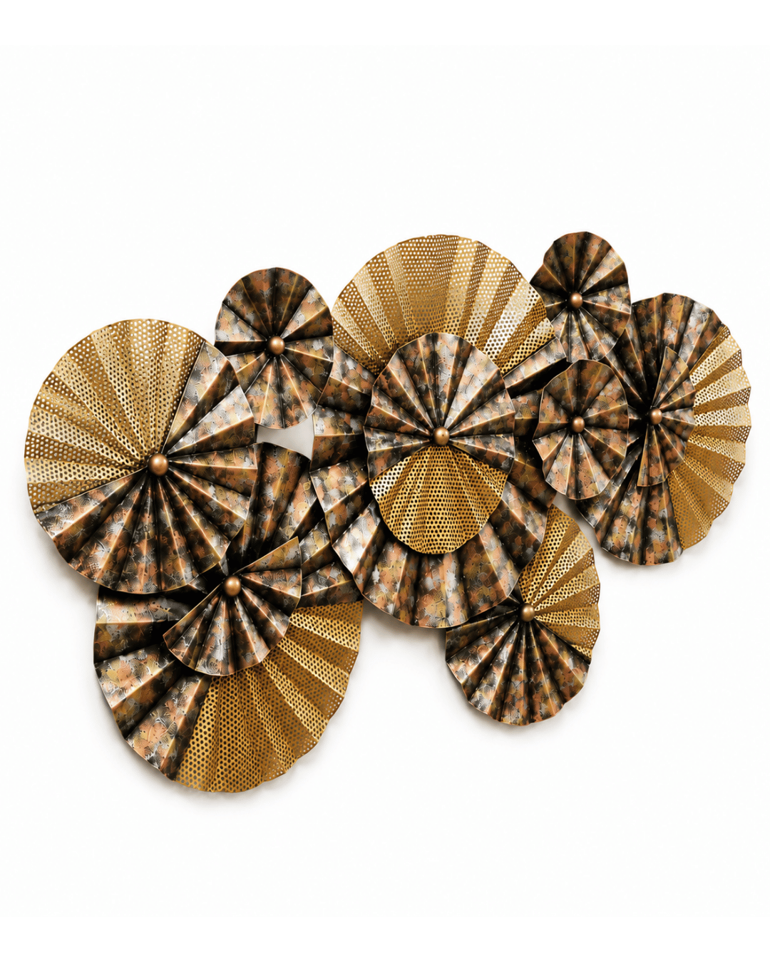 Metal Pinwheel Fan Wall Lamp | Gold & Black Sculptural Wall Sconce Art - Image 2
