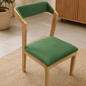 Green Upholstered Wooden Dining Chair