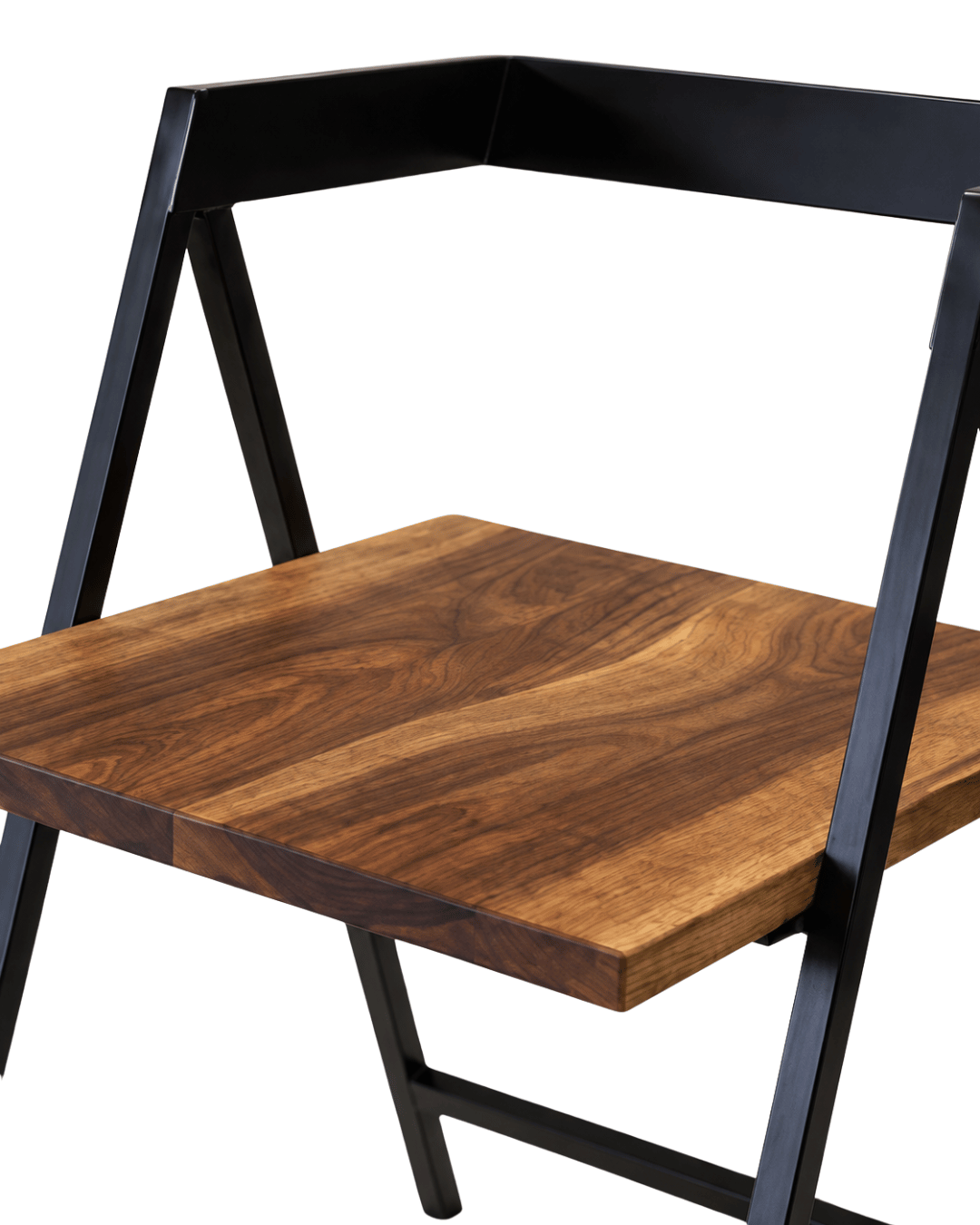 Modern Wooden Dining Chair with Black Metal Frame - Image 2