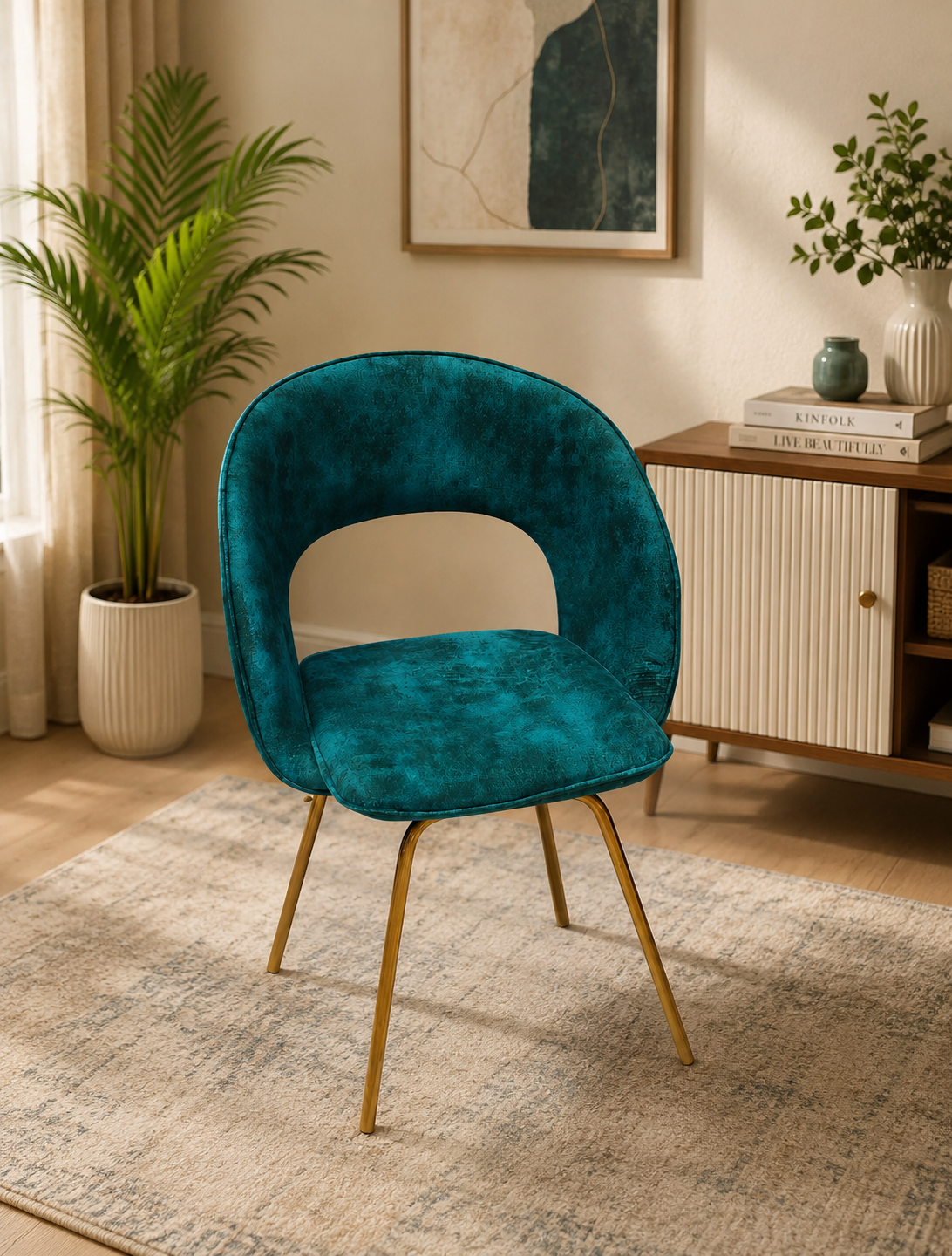Teal Velvet Accent Chair