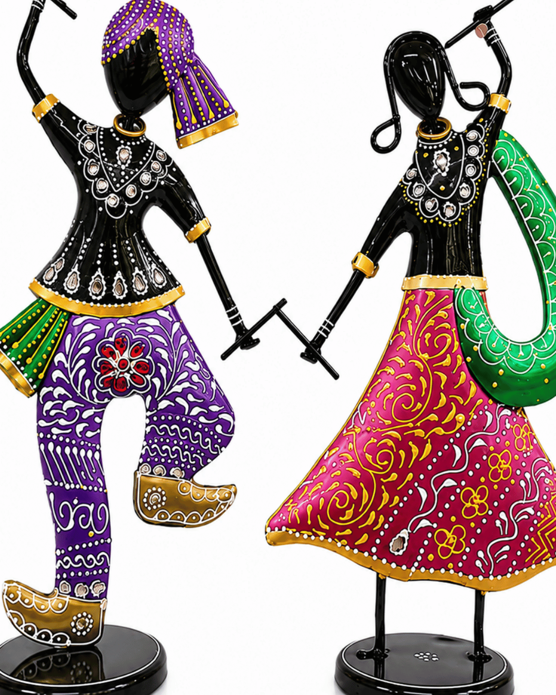 Dancing Rajasthani Couple Figurines (Set of 2) - Image 3