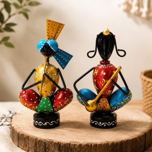 Sitting Musician Figurines (Set of 2)