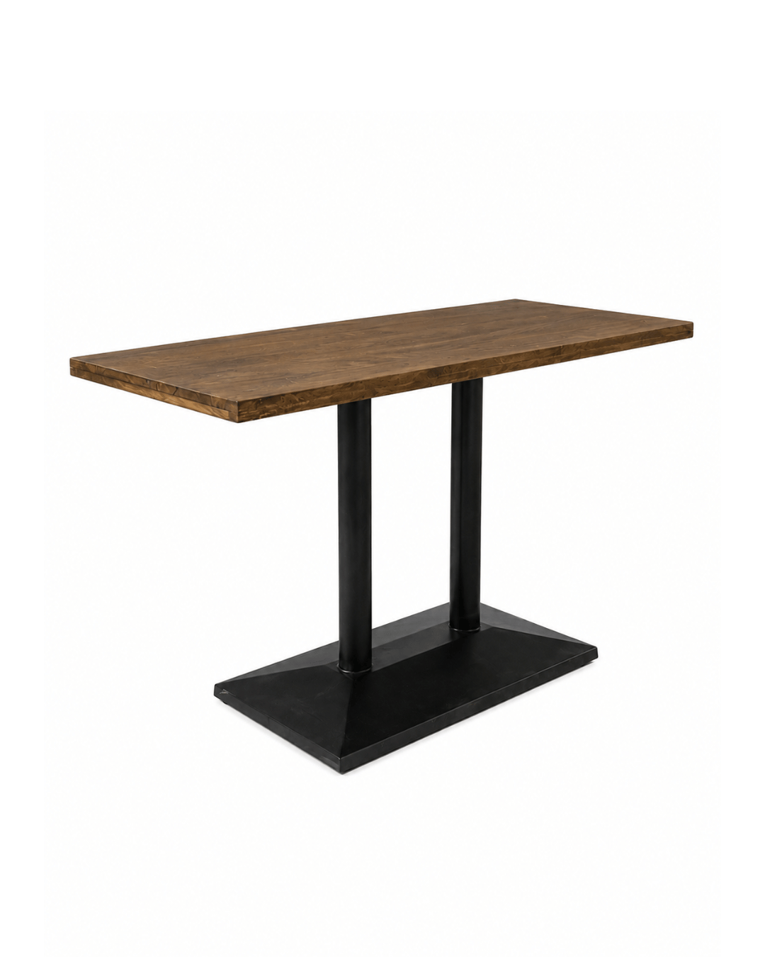Reclaimed Wood Dining Table with Rectangular Double-Pedestal Metal Base - Image 2
